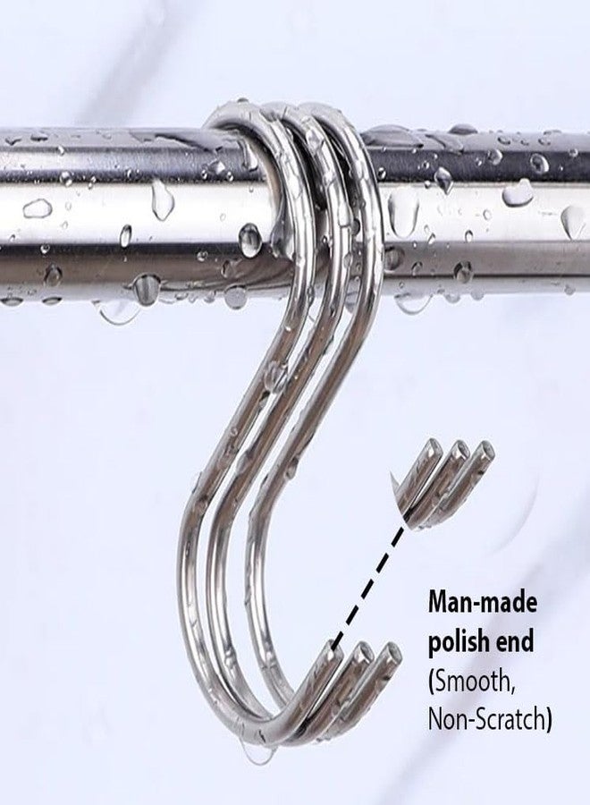 Spillbox منظم متعدد الأغراض من الفولاذ المقاوم للصدأ من نوع S من Spillbox | منظم للخزانة | علاقات ملابس | خطاف تعليق للمطبخ | خطاف لتعليق الملابس | خطاف للحمام - خطاف S (عبوة من قطعتين) - Image 2